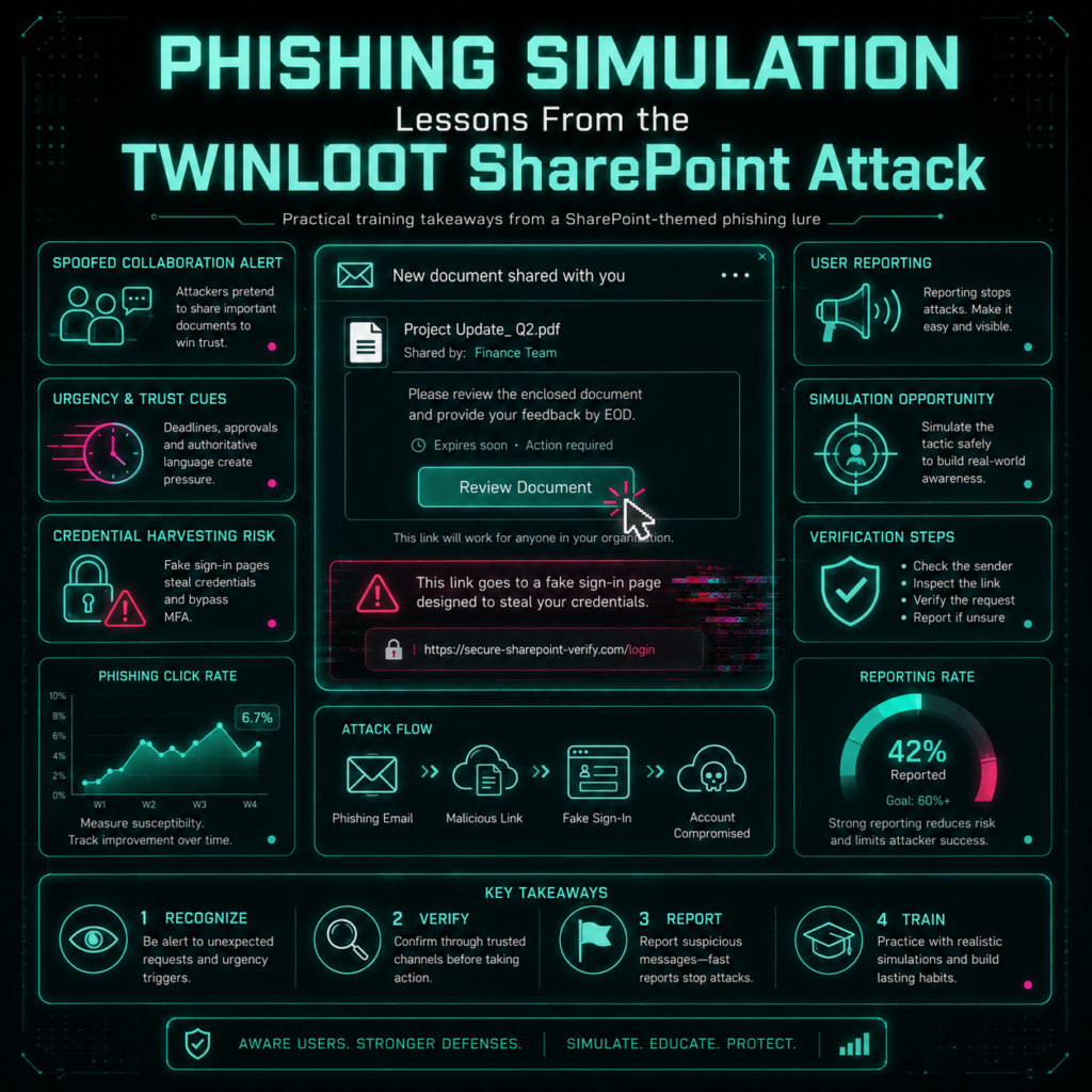 Phishing Simulation Lessons From the TWINLOOT SharePoint Attack