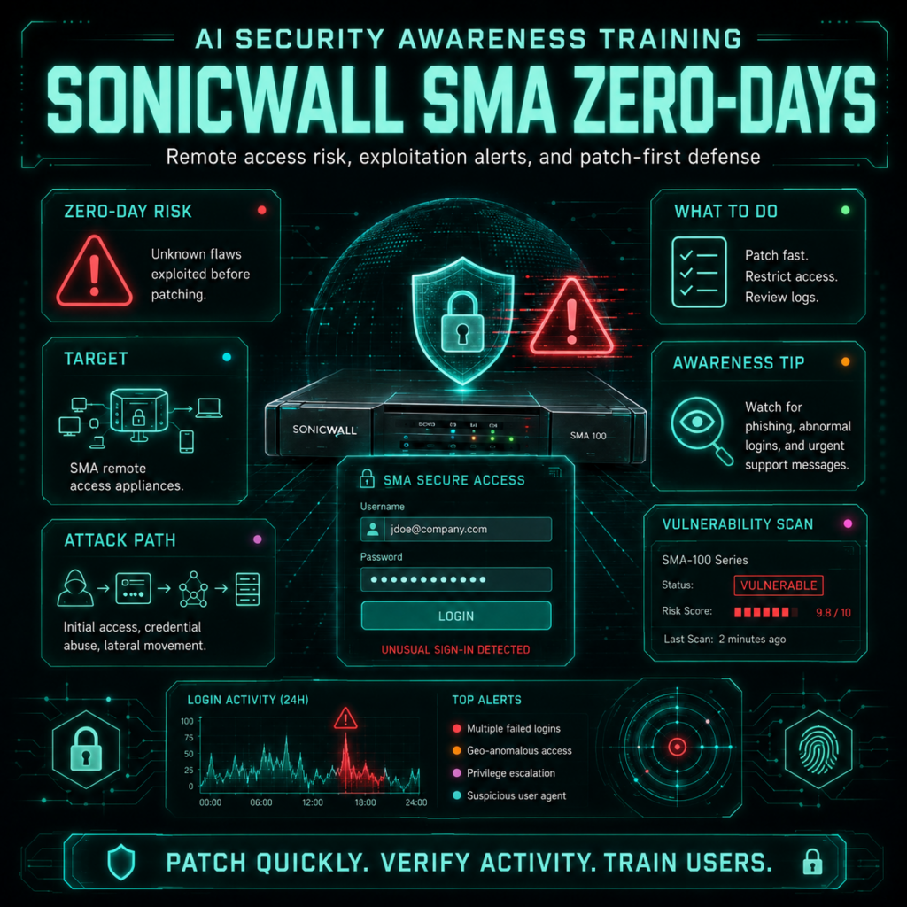 AI Security Awareness Training: SonicWall SMA zero‑days